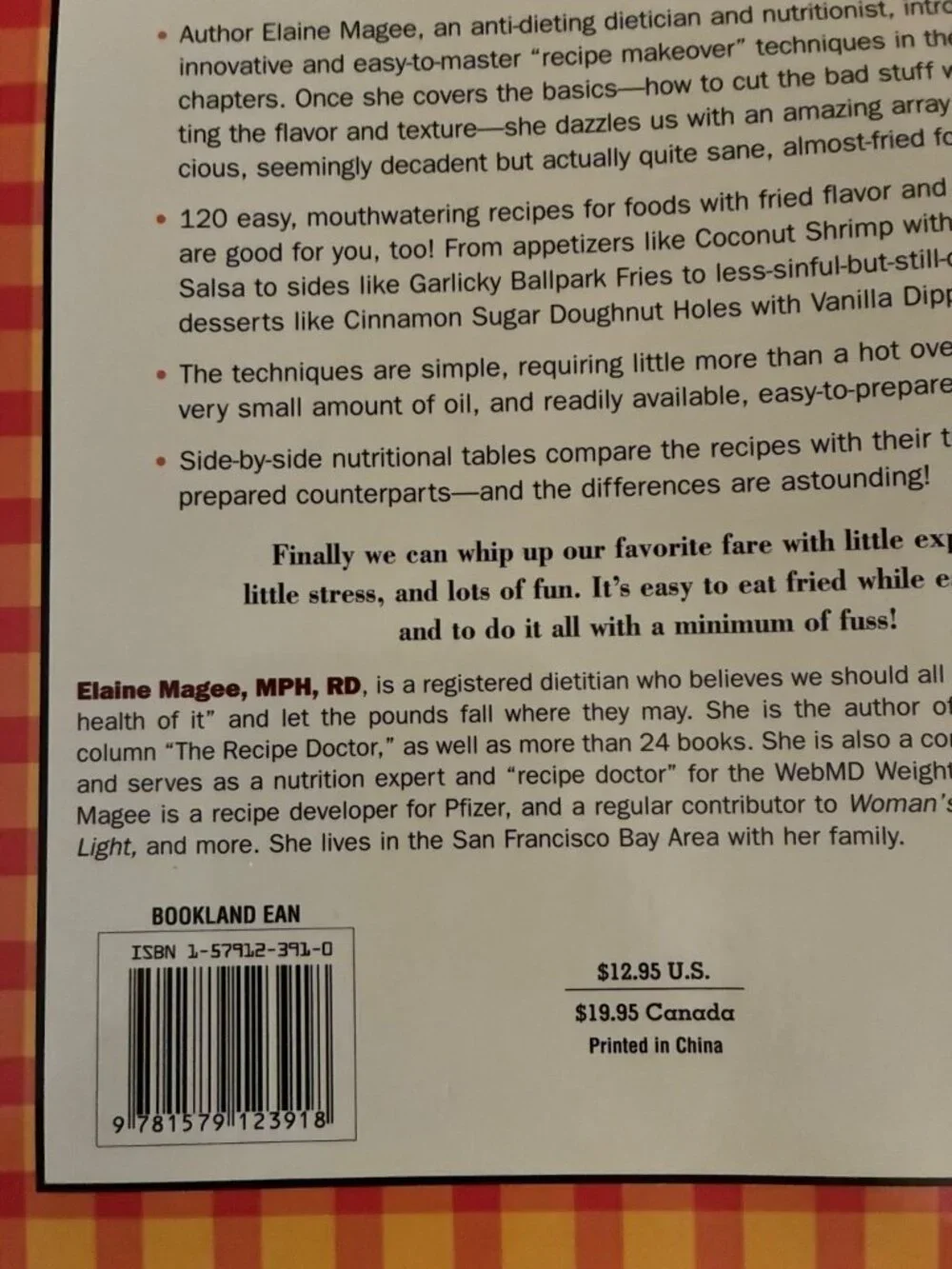 Fry Light Fry Right Cookbook Elaine Magee MPH RD Spiral Bound Healthy Frying